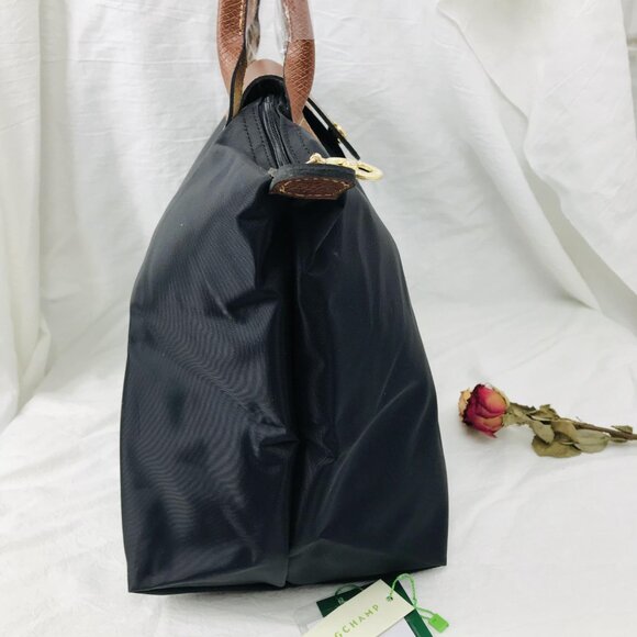 NWT Longchamp Le Pliage Original Large Shoulder Nylon Bag Tote  Black - Picture 9 of 12